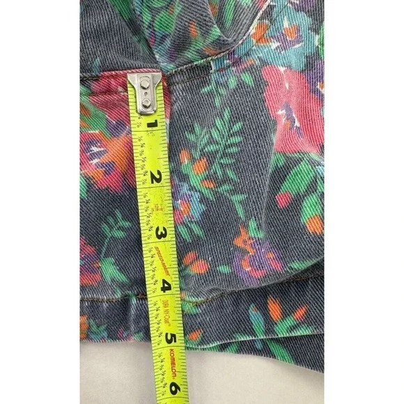 Vtg Oleg Cassani Denim Floral Shorts High Waist 90’s Hippie Size 14 Boho Barbie‍ - Picture 12 of 13